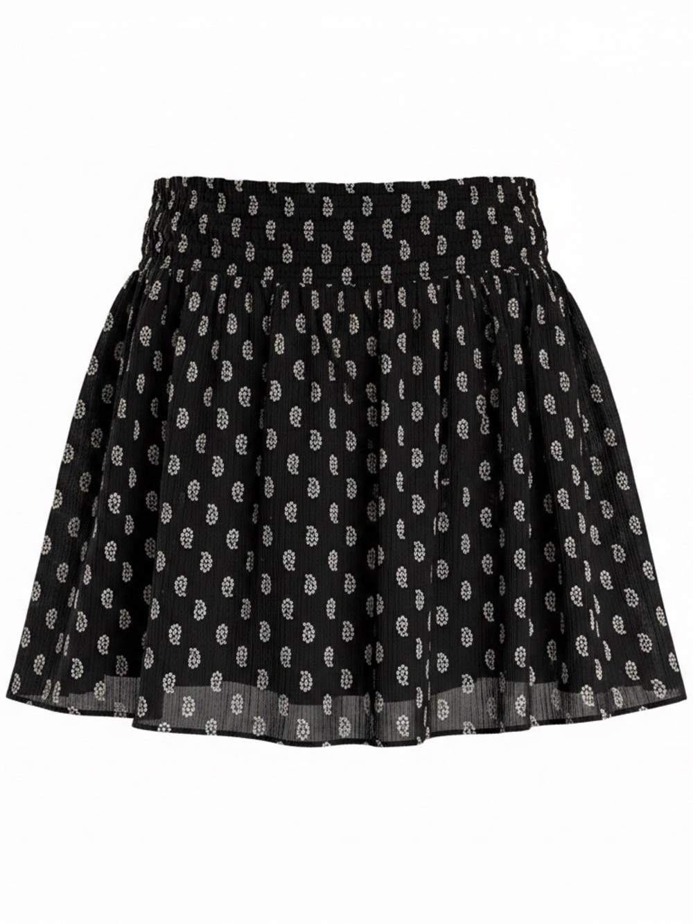 Old Navy Women’s Black White Paisley Cotton Gauze Smock Waist Skirt Large EUC